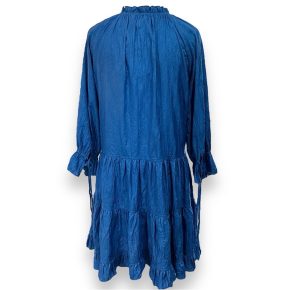 NWT Pinch Crinkled Mini Dress S gorgeous unique blue color‎ mini tunic tiered - Picture 7 of 13